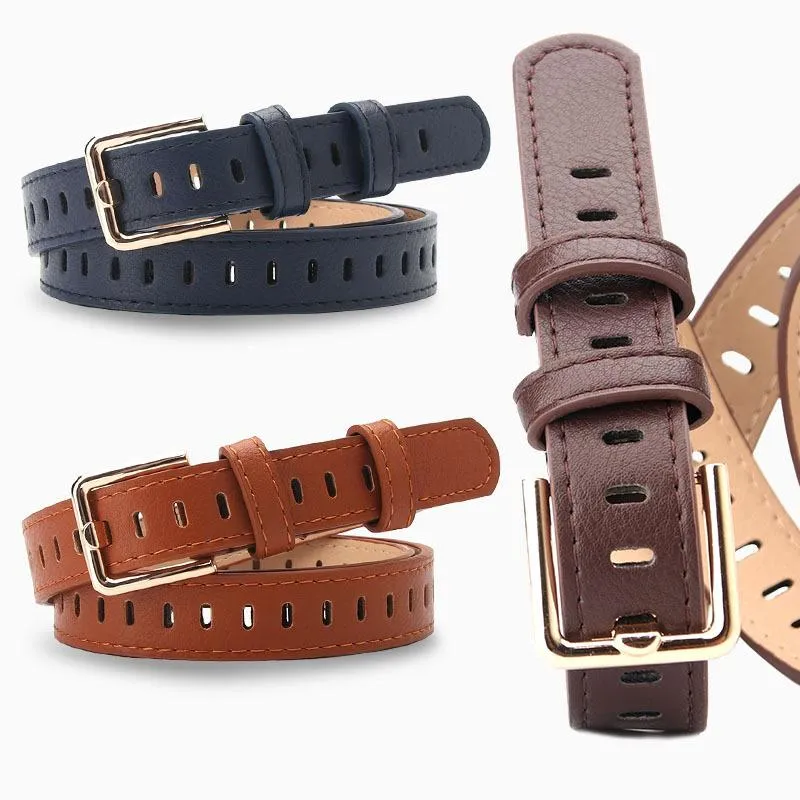 Cintos 2023 Design Design Faux Leather Belt Squire Pin Fuckle para mulheres cientia