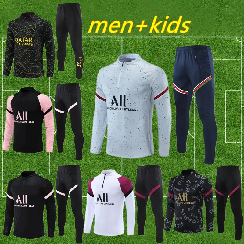 2023 2024 PSGES tuta da allenamento da calcio da uomo 23 24 tuta maillot giacca in jersey Paris mbappe tute da calcio per uomo e bambino da jogging survêtement chandal