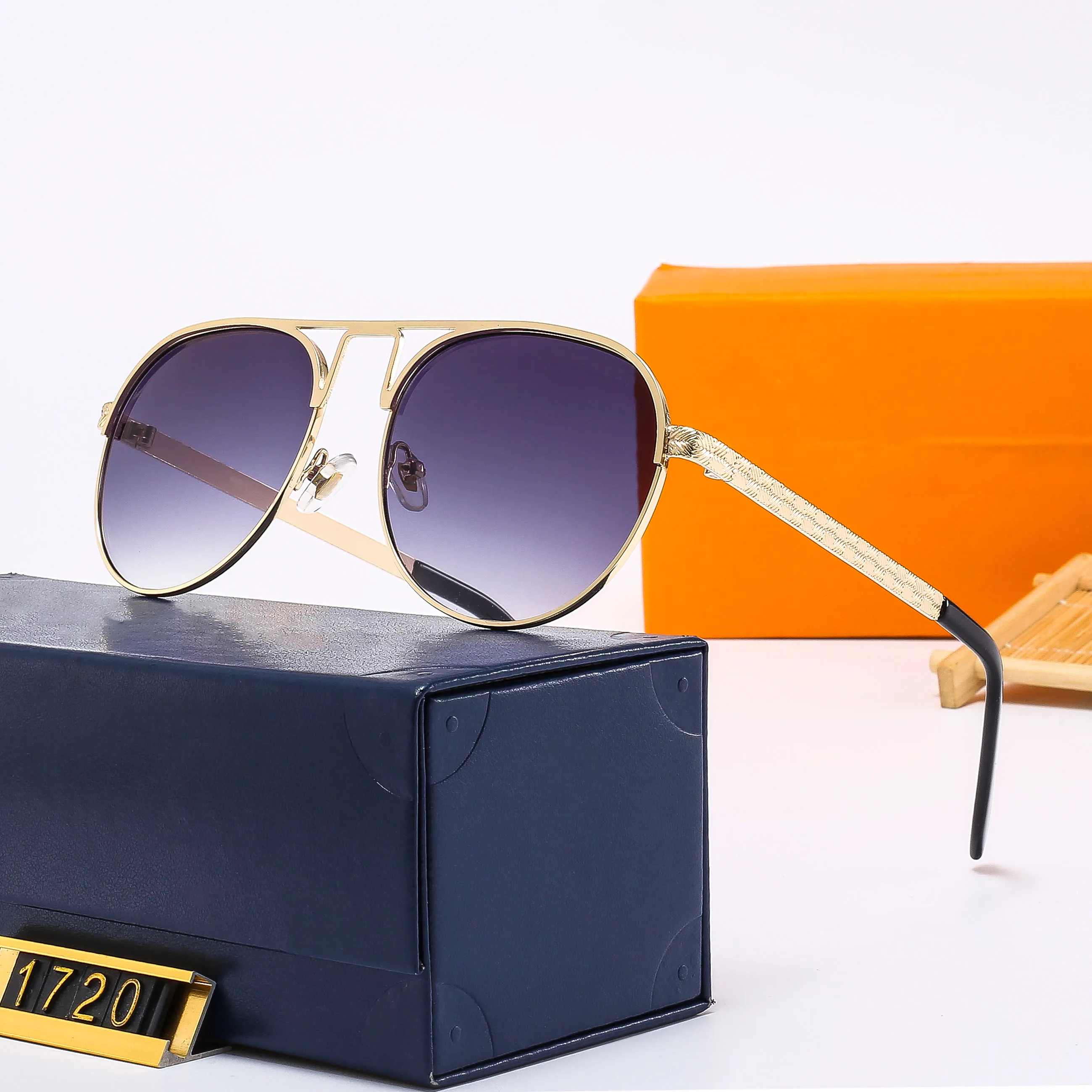 Luxury Galvanized Round High Nose Bridge Prescription Aviator