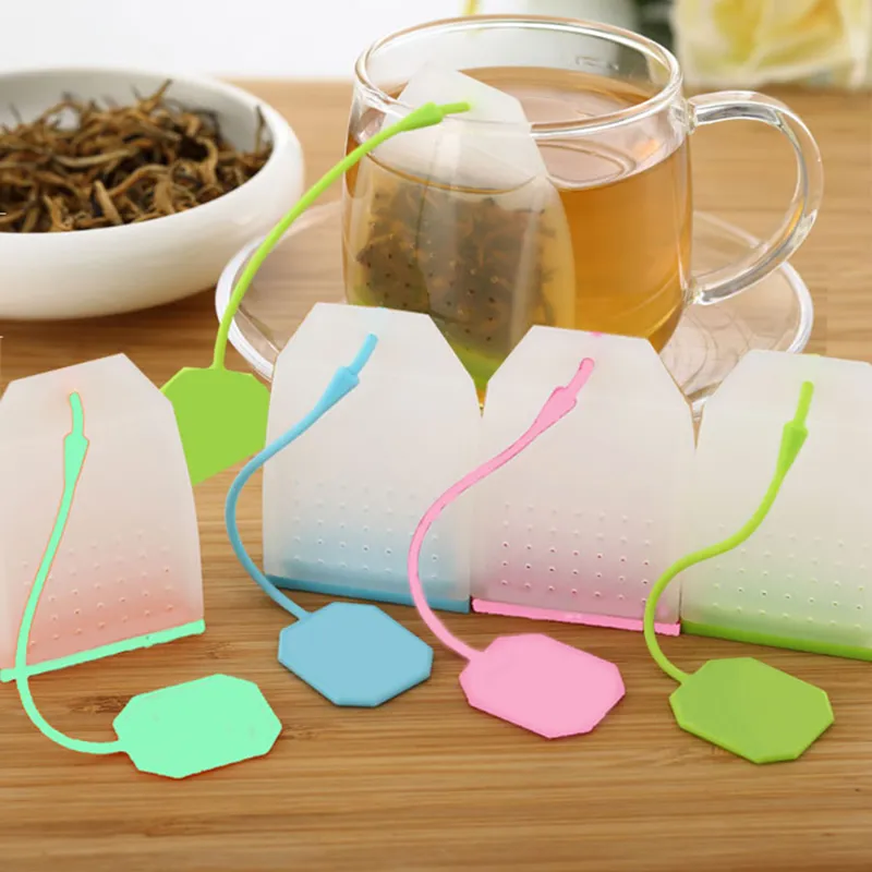 Tea Strainer Bags Food Grade Silicone Coffee Loose Tea Leaves Infusers Corrosion Resistance Safe Non-toxic No Smell Kitchen Tool 930