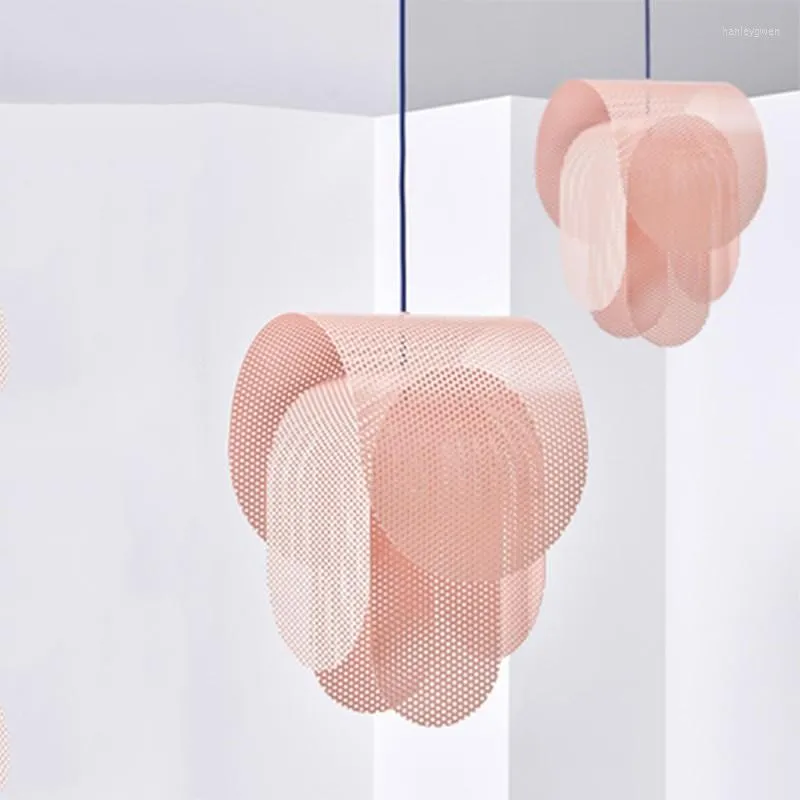 Pendant Lamps Nordic Pink Metal Art Hanging Lamp Italian Designer Living Dining Room Bedroom Decor Home Light El Project Chandelier