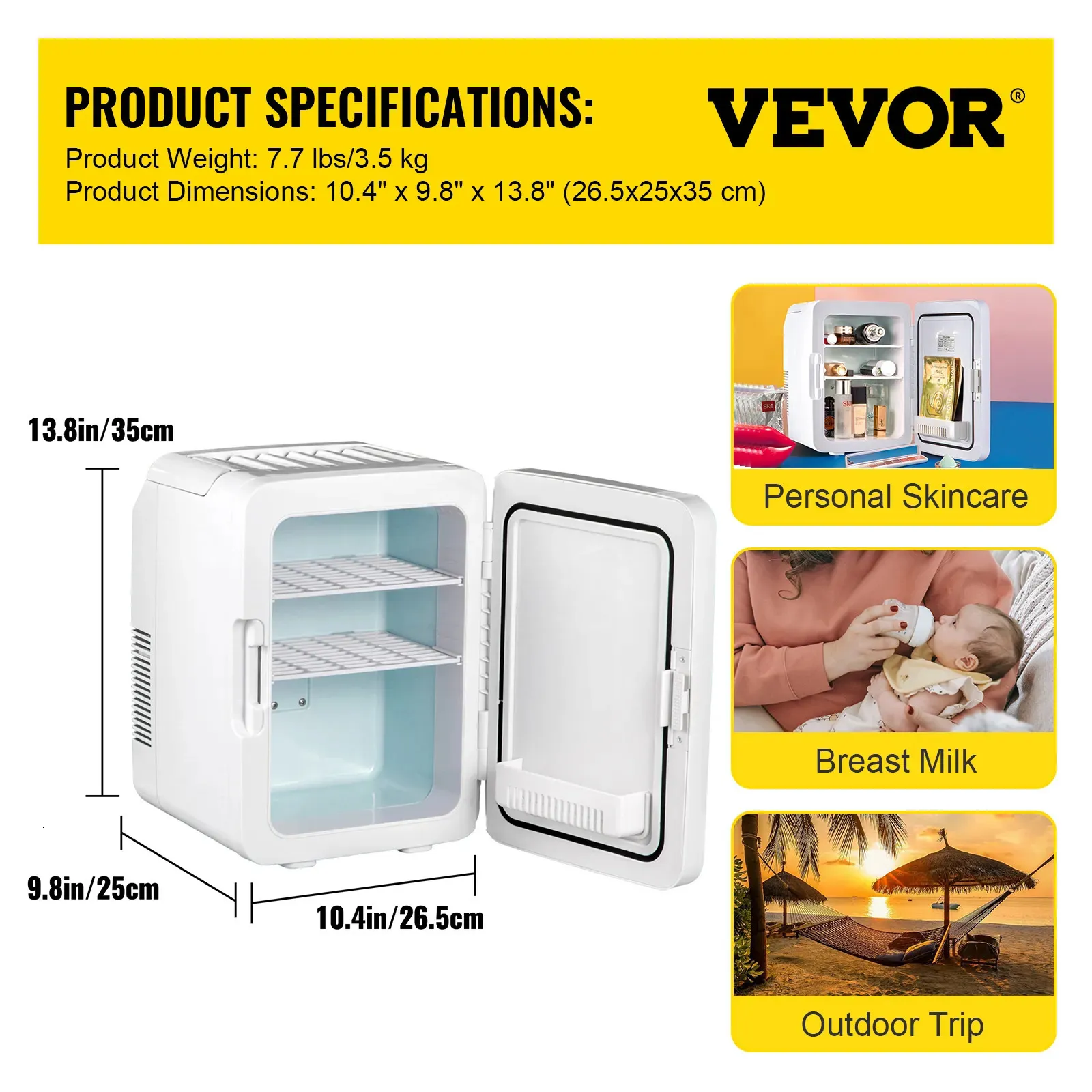 Kompaktspiegel VEVOR 10L Mini-Kühlschrank, Autokühlschrank, tragbarer  Gefrierschrank, Kühler und Wärmer, Aufbewahrung von Hautpflegeprodukten