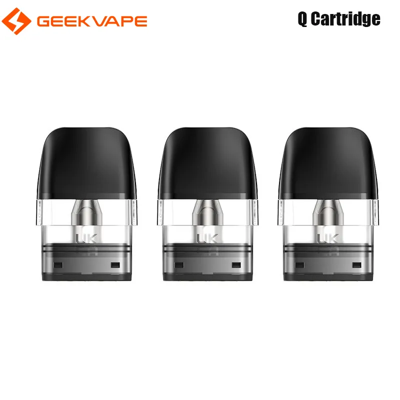 Original GeekVape Q Pod-Kartusche 2 ml mit 0,6/0,8/1,2 Ohm Spule für Sonder/Wenax Q Mini Kit E-Zigarette Vape 3 Stück/Packung