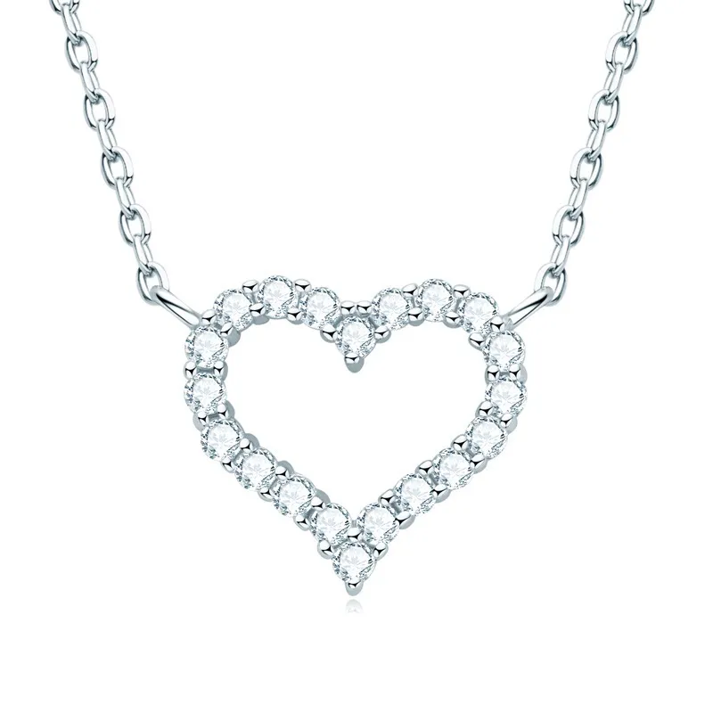 2023 Vente chaude INS S925 STERLING SILPS MISSANITE Diamond Collier Love Clavicule Chaîne Pendre