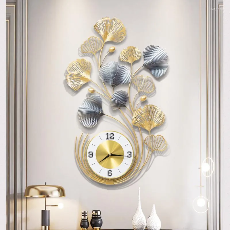 Horloges murales 3d grand mécanisme d'horloge luxe métal doré grande taille Design moderne Mecanismo Reloj Pared articles de décoration