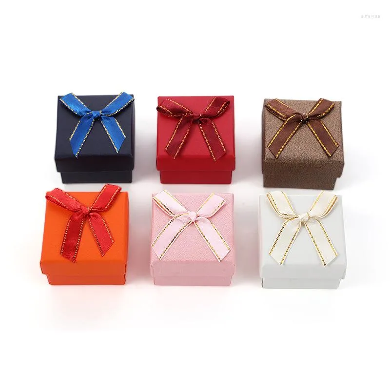 Present Wrap Luxury Jewelry Box Fashion Ring Earrings Pendant 5x5x3cm Displayförpackning