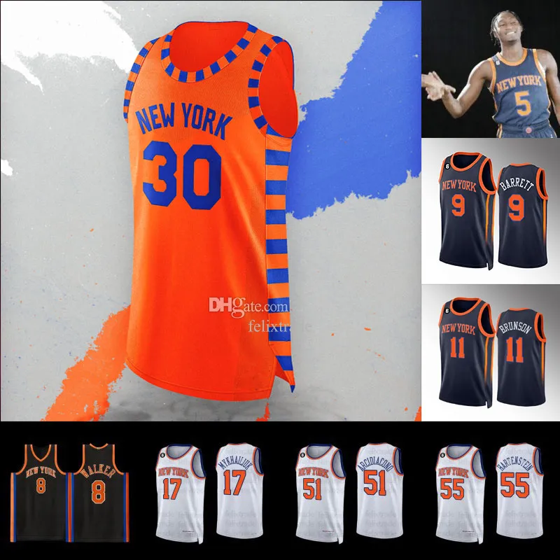 Jalen Brunson NY Knicks Jersey 2023 Reverse Retro Basketball Jerseys