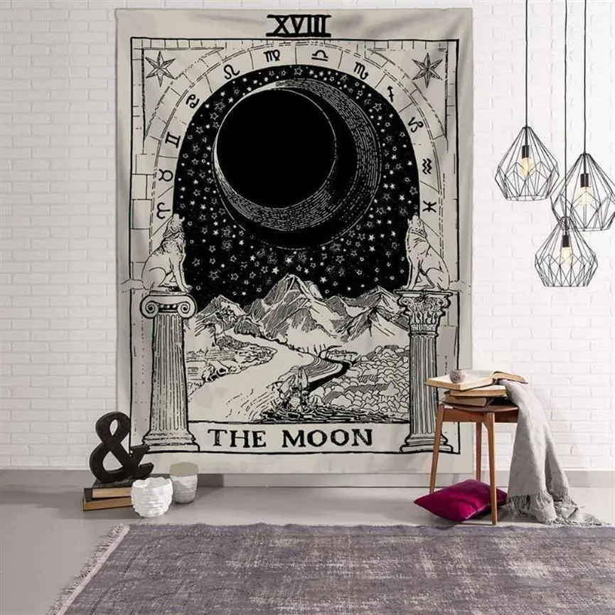 Tarot Card Tapestry Wall Hanging Astrology Divination Bedspread Beach Mat Tapiz Witchcraft Wall Cloth Tapestries12075