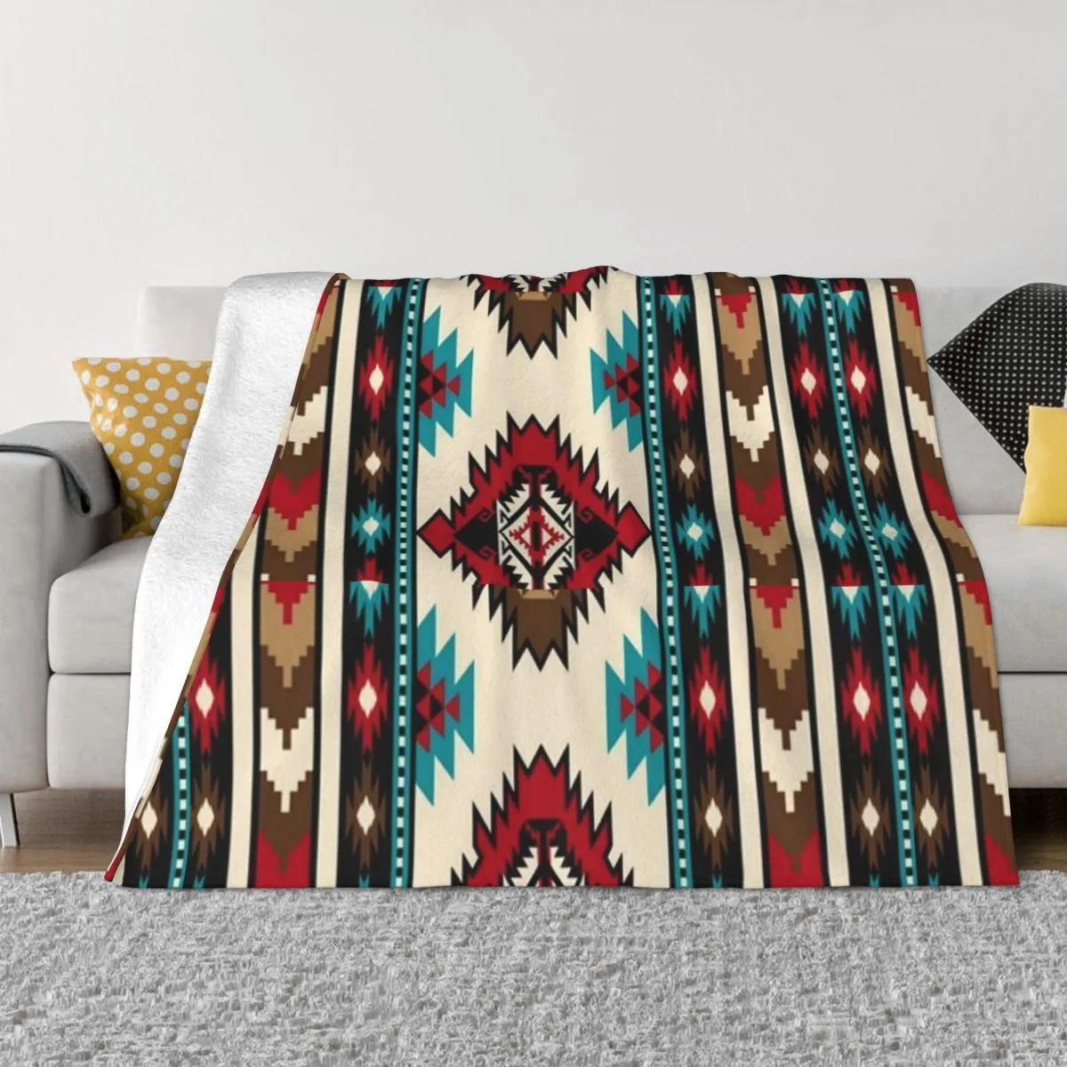 Blanket Vintage Native American Blanket Sofa Cover Flannel Spring Autumn Bohemian Geometric Warm Throw Blanket for Sofa Travel Bedspread 230422