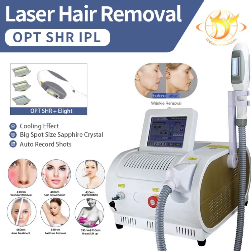 Lasermaskin OPT Hud Rejuvenation Hair Removal Laser Pigment Acnes Remover Care Beauty Machines