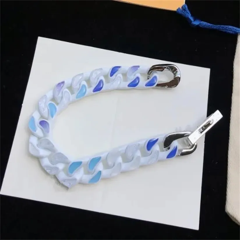 Bracelet chaîne homme et femme bord imprimé floral acier titane 316L graver coloré blanc noir épais