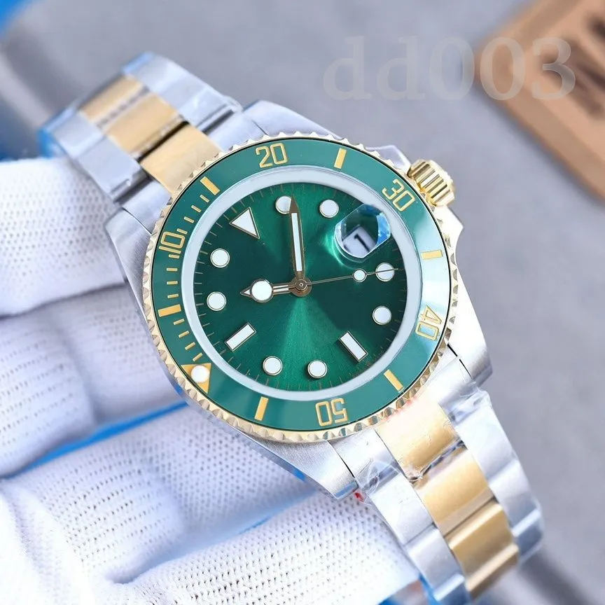 Svart rostfritt armbandsur Designer Watches Men 41mm Automatic Montre de Luxe Luminous Glid Clasp Mens Vintage GMT Watch Waterproof SB005 C23