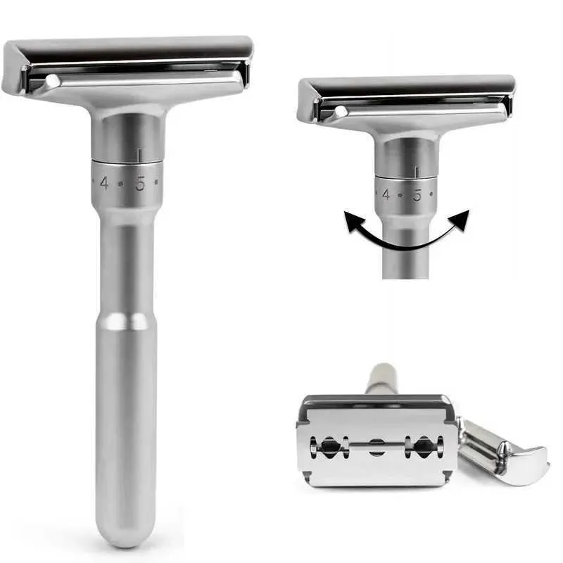 Lighters New Adjustable Safety Razor Mens Folding Shaving Double Edge Classic With 5 PCS Titanium Coated Blades Shaver Blade