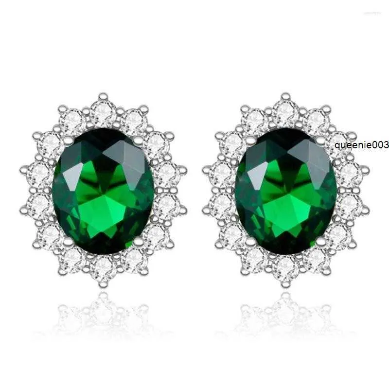 Stud Earrings Genuine 925 Silver for Women Unique Emerald Sunflowers Designer Fine Jewelry Handmade