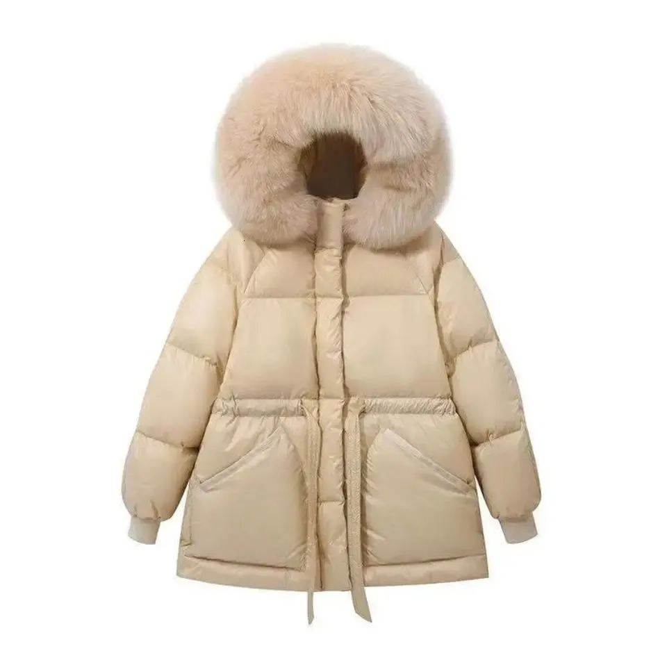 Piumini Parka da donna per donna Cappotto invernale Parka Casual Tinta unita con cappuccio in pelliccia ispessita Giacca in cotone caldo 231123