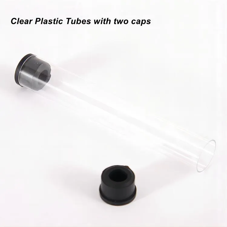 Personalize acessórios de tubo transparente de plástico com tampa de silicone para proteção do atomizador de embalagem de cartucho Vape
