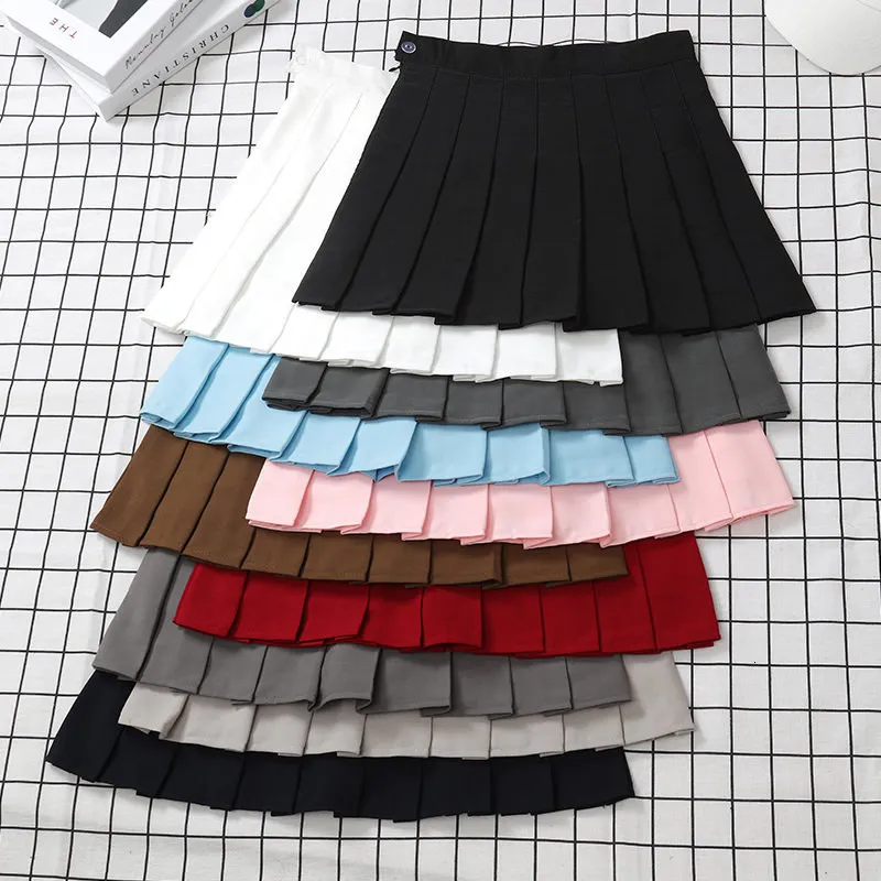 Skirts Skirt Black Womens High Waist Summer Clothes Vintage Korean Harajuku Red A Line Mini Eam School Pleated Short For Women 230424
