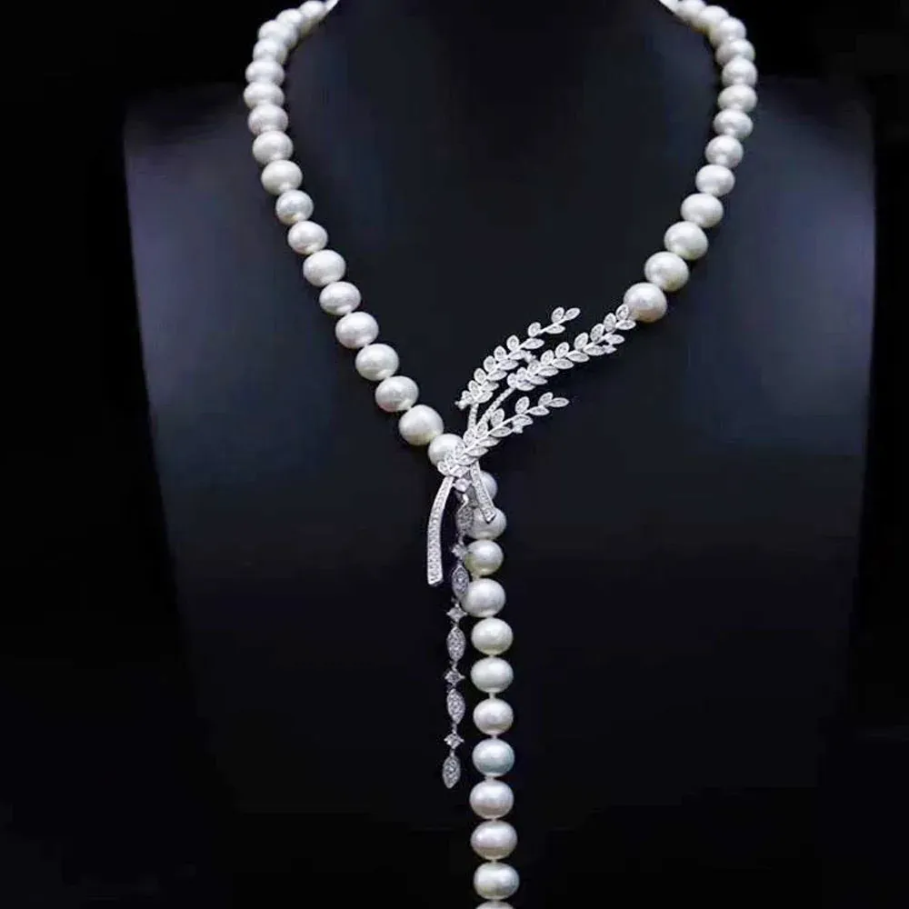 Beaded Necklaces YKNRBPH femmes naturel perle d'eau douce chandail chaînes lumière luxe blé oreille fleur boucle collier de perles bijoux 231124