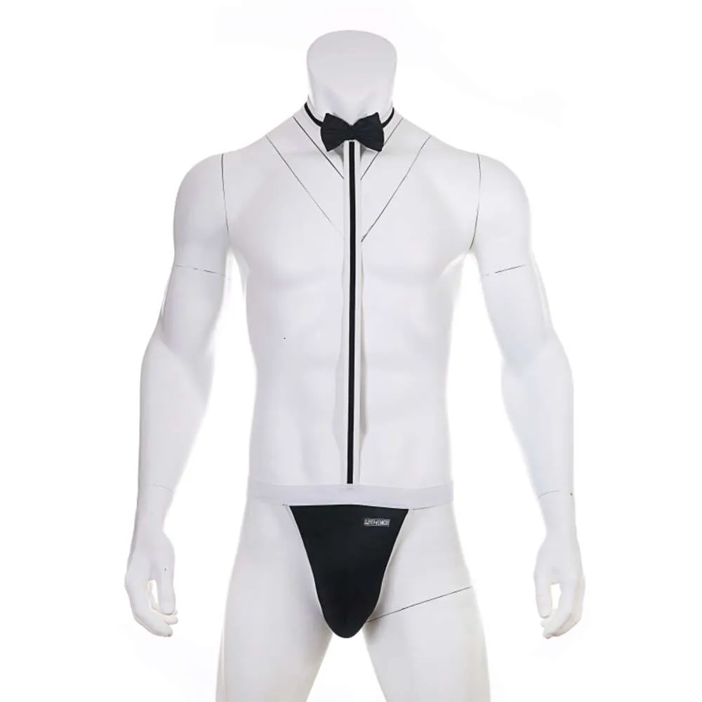 Neuheit Sexy Herren Mankini Tanga Homosexuell Unterwäsche Erotische Dessous Kellner Porno Kostüm Straps Body Krawatte Teddies