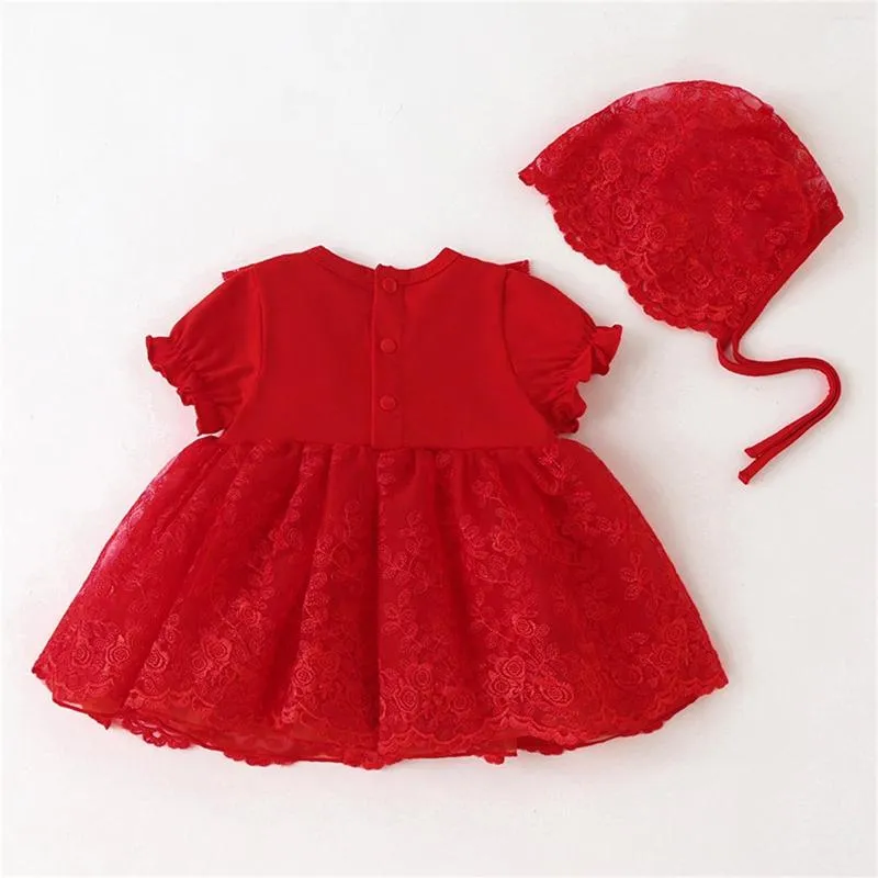 Kız Elbiseler Doğdu Bebek Kız Bebek Bahar Yaz Çat Tie Kısa Kollu Moda Kapalı 5 Yıllık Kış Giysileri Elbise Boyut