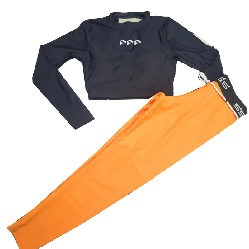 Einfarbige Yoga-Oberteile, bedruckte Leggings, Langarm-Pullover, Yoga-schlanke Leggings, Frühlings-Herbst-Outdoor-Aktivitäten, Yoga-Set