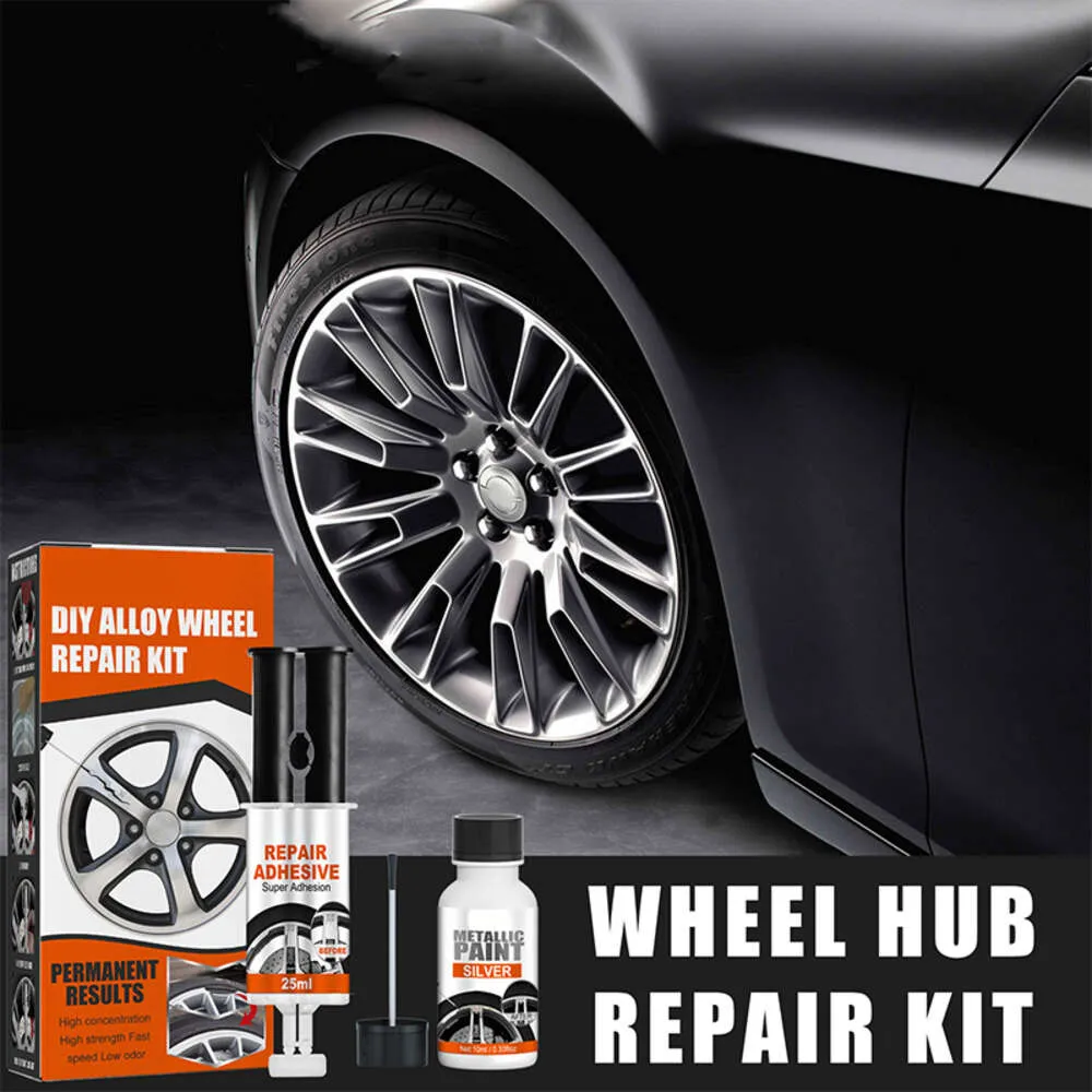 New Car DIY Alloy Wheel Repair Kits Adhesive General Silver Auto Rim