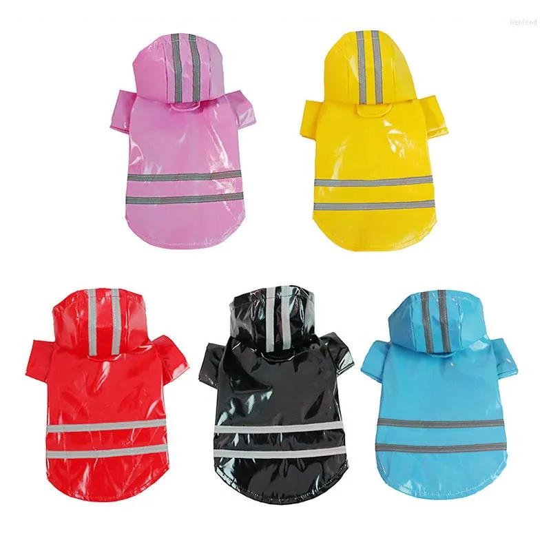 Ropa para perros con capucha impermeable impermeable ropa para perros PU chaqueta para mascotas abrigo para lluvia reflectante gatos al aire libre suministros para mascotas