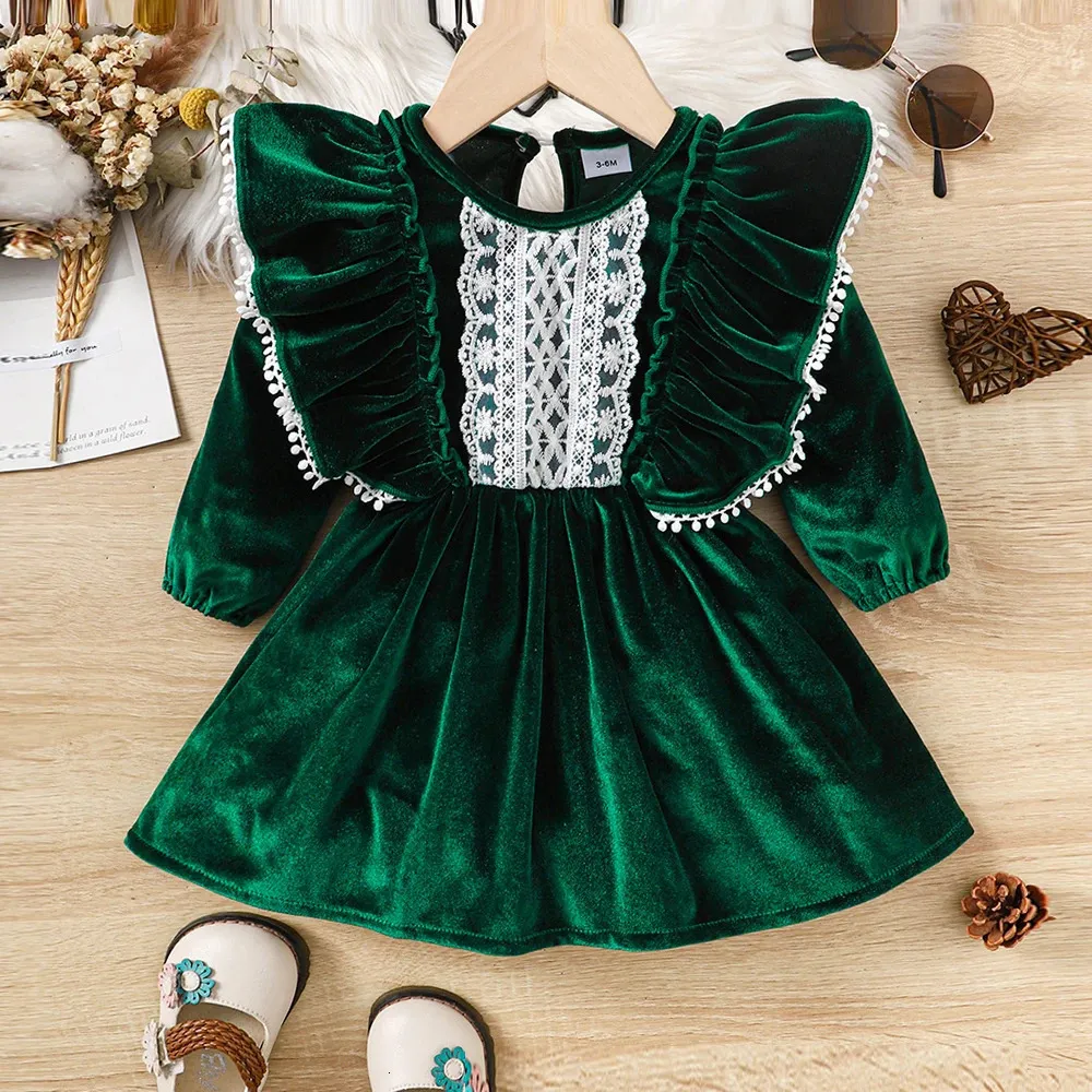 green velvet infant dress Royal Gatherings Green Dress main image 0