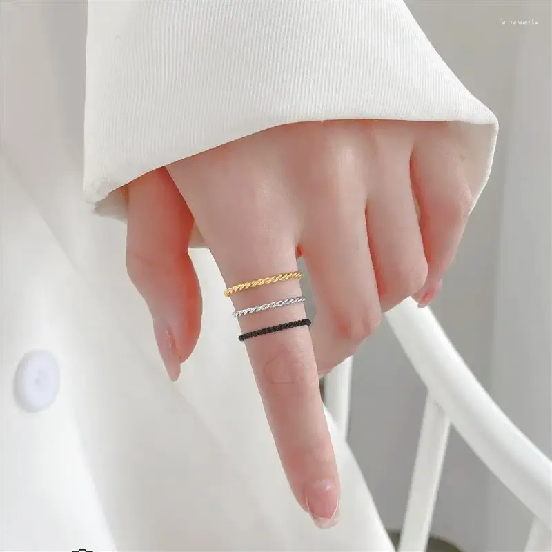 Кольца кластера, модное кольцо из веревки, обручальное кольцо из нержавеющей стали для женщин и девочек, ювелирные изделия в подарок