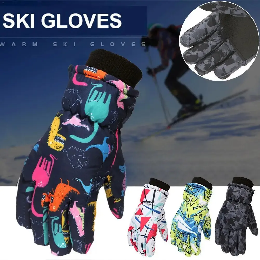 Ski Gloves Kids Winter Thicken Warm Boys Girls Windproof Waterproof Outdoor Snow Skating Snowboarding Comfortable 231124