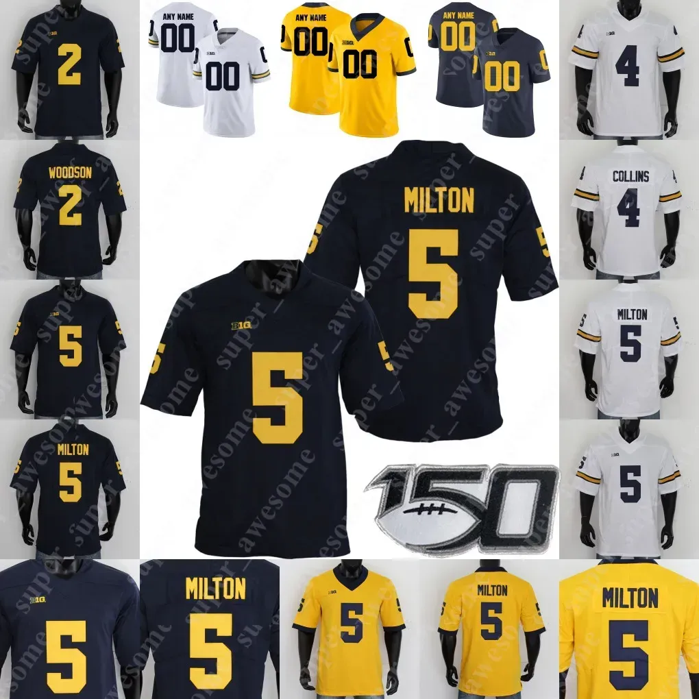 Camisa de futebol americano da NCAA Michigan R.J. Moten Nikhai Hill-Green Gemon Green Mike Morris Rod Moore Brad Hawkins Christopher Hinton Junior Colson D