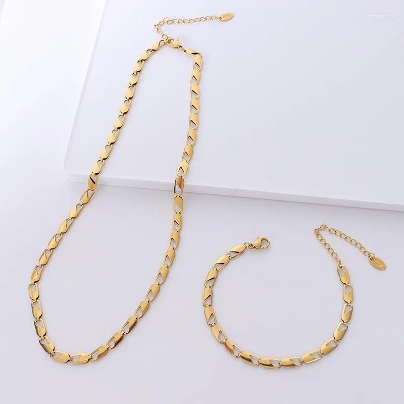 Ketens Minimalistische roestvrijstalen ketting ketting ketting waterdicht metaal vergulde kraag kettingen sieraden 2023 Bijoux femme party cadeau