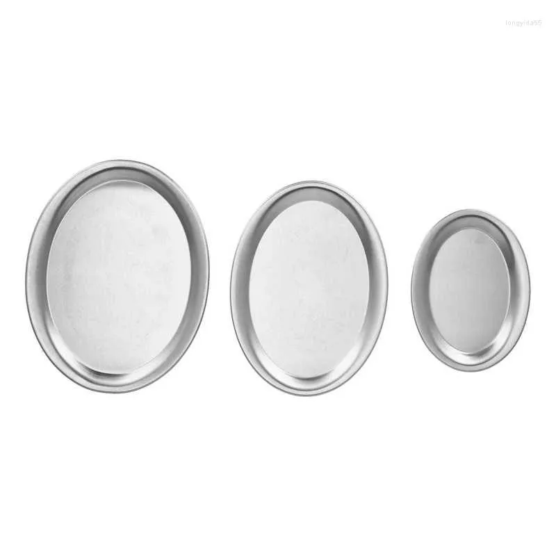 Plates Stainless Steel Dessert Tray Long Service Life Clear Lines Round Fruit Snack Good Luster For Tables Bathroom Cabinets