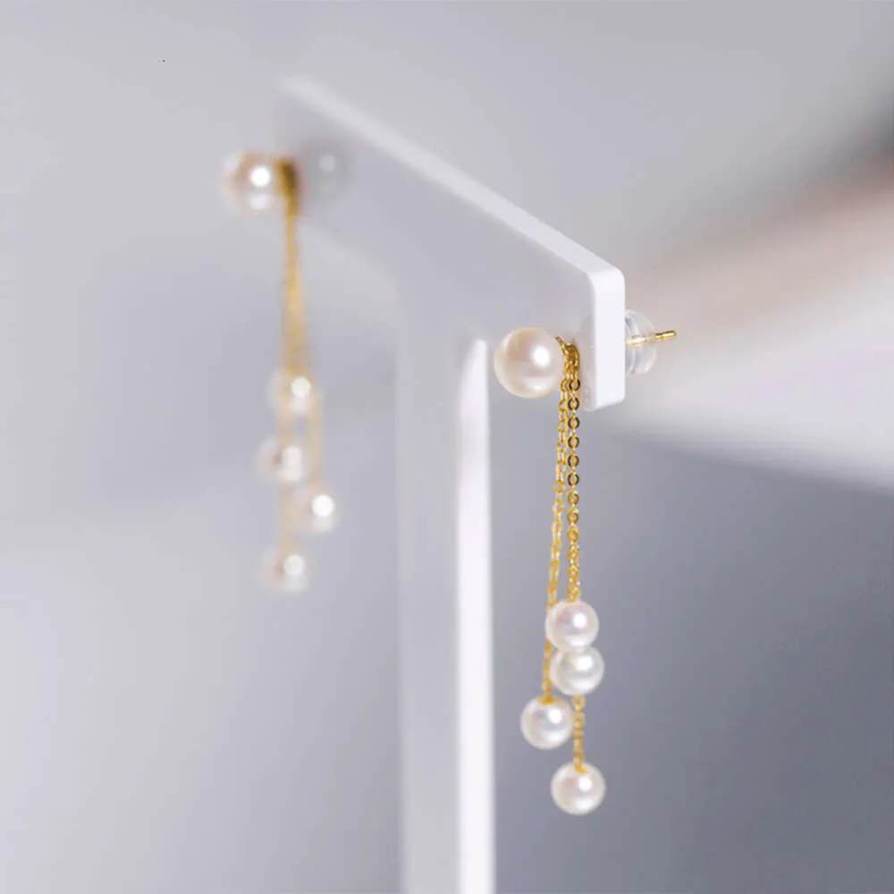 Moda czyste prawdziwe złote perły biżuteria kobiety kobiety żeńskie nowoczesne kolczyki ślubne