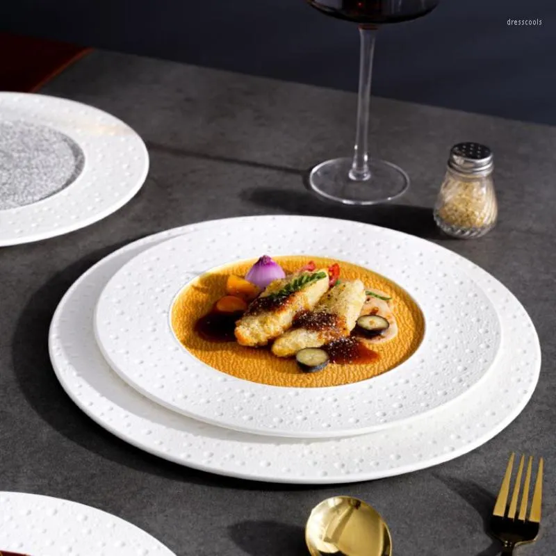 Plates Ceramic Dining Plate Club Main Western Restaurant Steak Cold Dishes Dessert Round Kitchen Tableware Flat