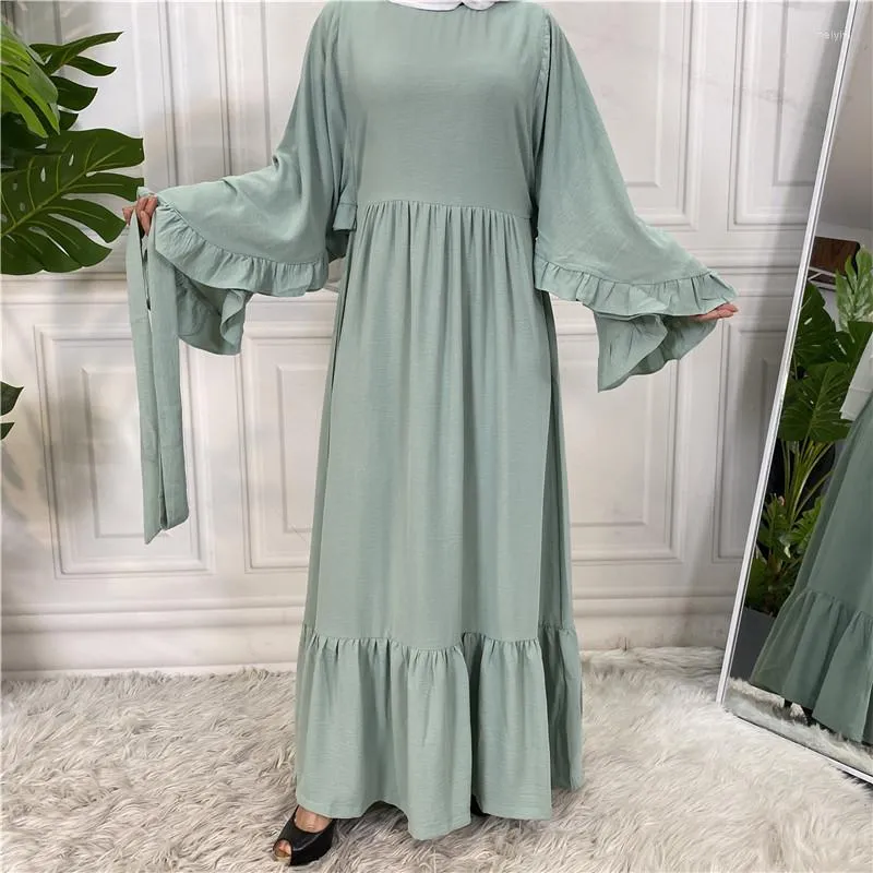 Ubranie etniczne Wepbel Abaya Islamska Turcja szata caftan moda Kobiety Hidżab Ramadan nosić solidne szwy muzułmańską sukienkę muzułmańską