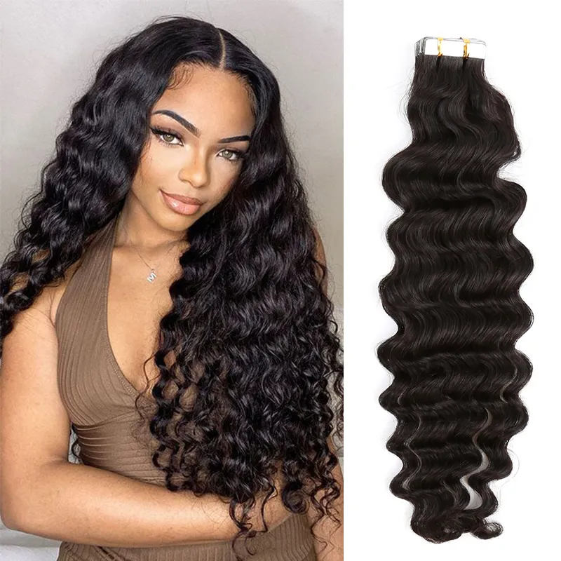 Double Sided Tape in Hair Extensions Remy Human Hair 12-30  display picture 1