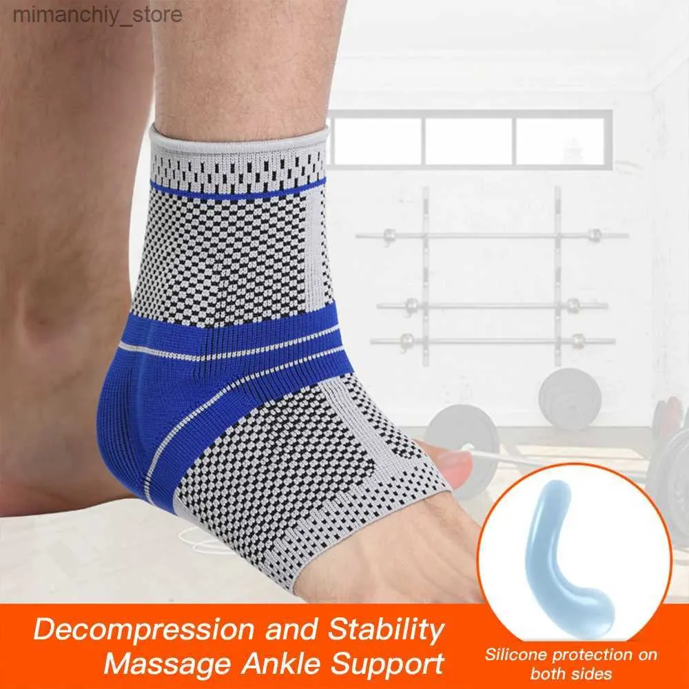 Supporto per caviglia 3D elastico in silicone Supporto per caviglia Tutore Fitness Compressione Protezione anti-distorsione Basket Calcio Guardia Ank Tutore per sollevamento pesi Q231124
