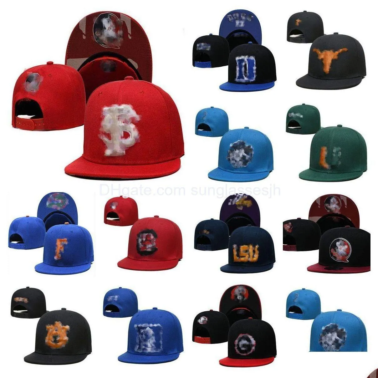 Ball Caps Ball Caps 2023 Erkek Kadın Basketbol Snapback College Beyzbol Snapbacks Erkekler İçin Tüm Takımlar Pamuk Futbol Şapkaları Merhaba Dhfow