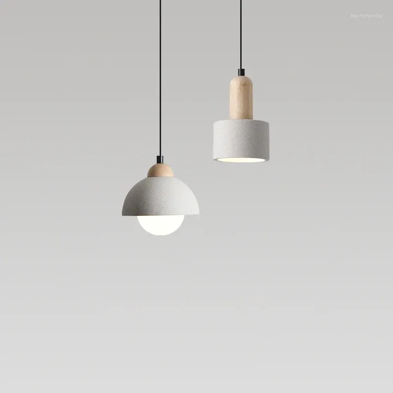 Lampes suspendues Wabi-sabi Style japonais Ciment Plafond Lustre Designer Nordique Minimaliste Chambre Décor Chevet Suspendu