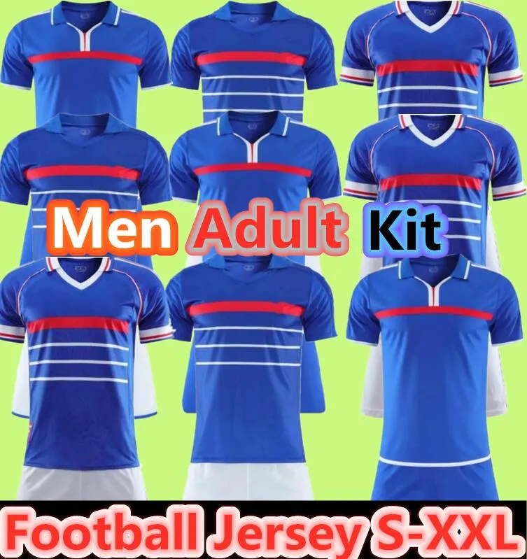 Man Kids Kit 1984 1998 2000 Retro Frenchty Soccer Jersey Zidane Henry Maillot de Foot Euro Finals Mundurs Koszulki piłkarskie 11