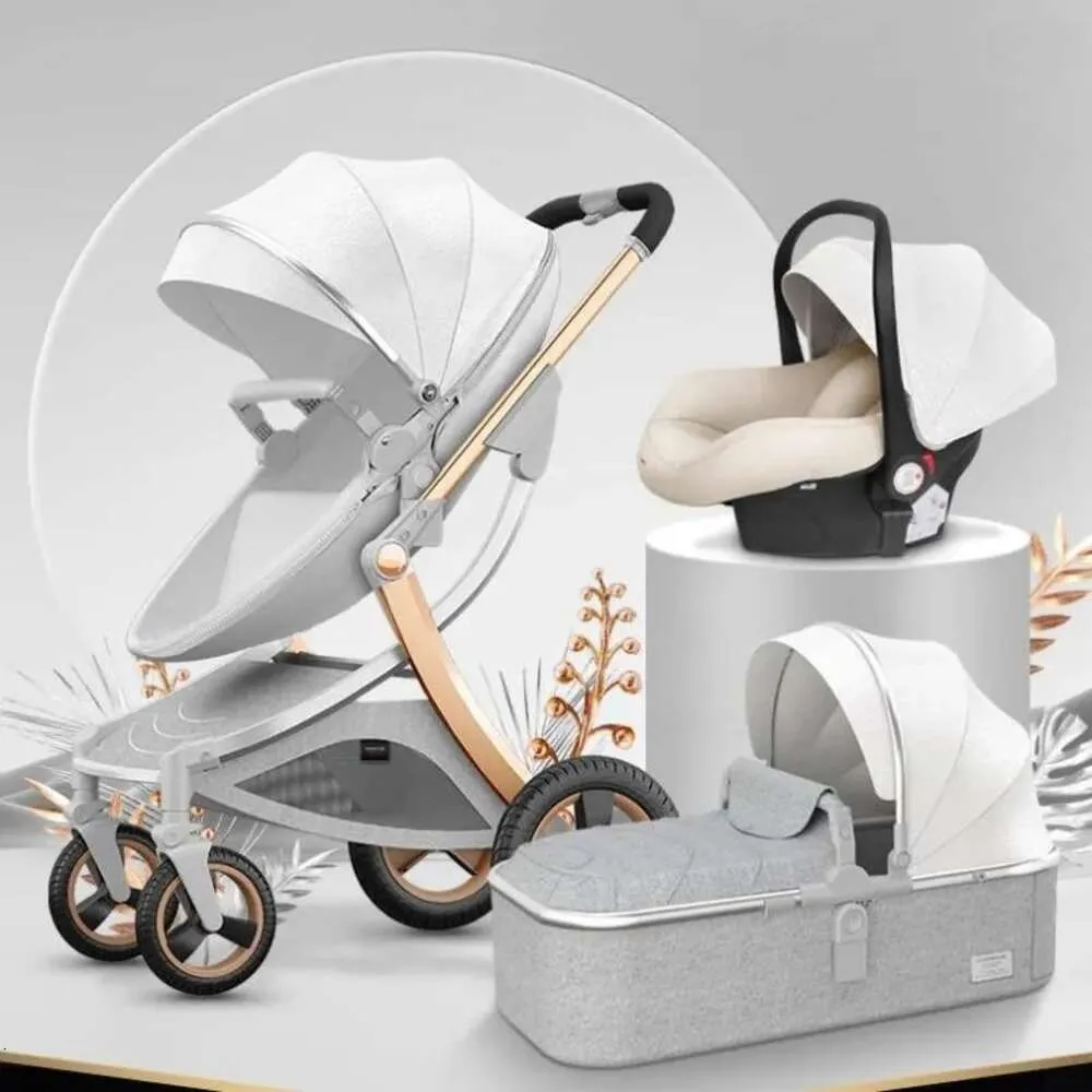 Kinderwagens Babymerk Zachte kinderwagen Kan zitten en liggen Reizen Licht Opvouwbaar Hoog liggend Vervoer Groothandel Tweerichtingsgeboren High-end