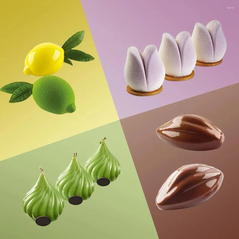 Baking Moulds SILIKOLOVE Plant Fruit Flower Shape Silicone Cake Mold Mousse Dessert Bakeware Mould For Decorating Tools