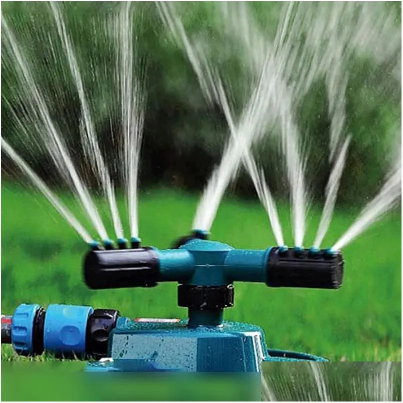 Watering Equipments Garden Matic Grass Lawn 360 Degree Three Arm Water Sprayer Rotating Nozzle System Supplies Drop Delivery Home Pati Otgqc