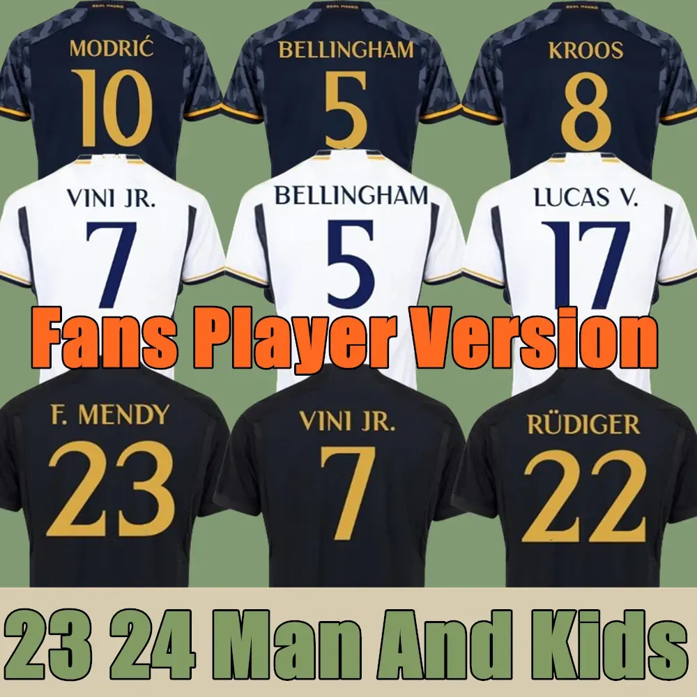 23/24 BELLINGHAM VINI JR Soccer Jerseys MBAPPE Tchouameni 2023 2024 Football Shirt Real Madrids CAMAVINGA Rodrygo MODRIC Camisetas Men Kids Kit Uniforms Fans