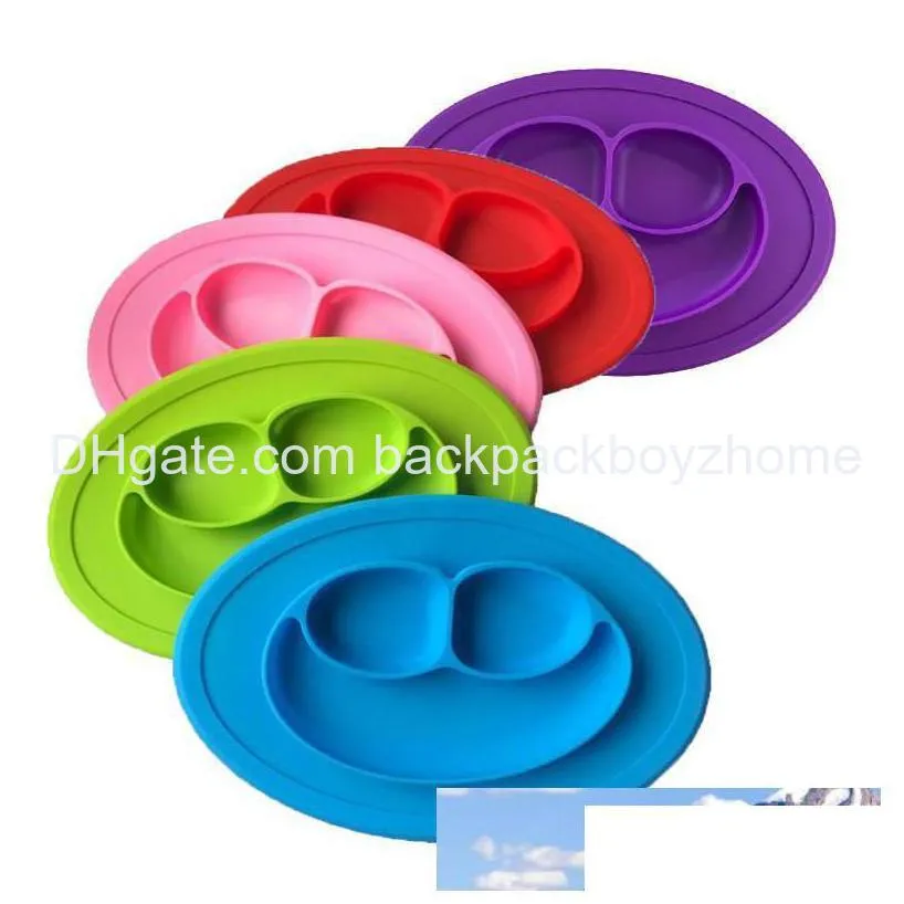 Vaisselle Assiettes Bébé Sile Bols Enfants De Qualité Alimentaire Antidérapant Mignon Bol Enfant Une Pièce Plat À Manger Tapis 7 Couleurs Dbc Drop Delivery Home Otp6V