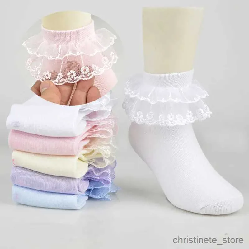 Kinder Socken Paare Baumwolle Spitze Rüschen Prinzessin Mesh Atmungsaktive Socken Kinder Knöchel Kurze Socke Weiß Rosa Blau Baby Mädchen Kinder Kleinkind