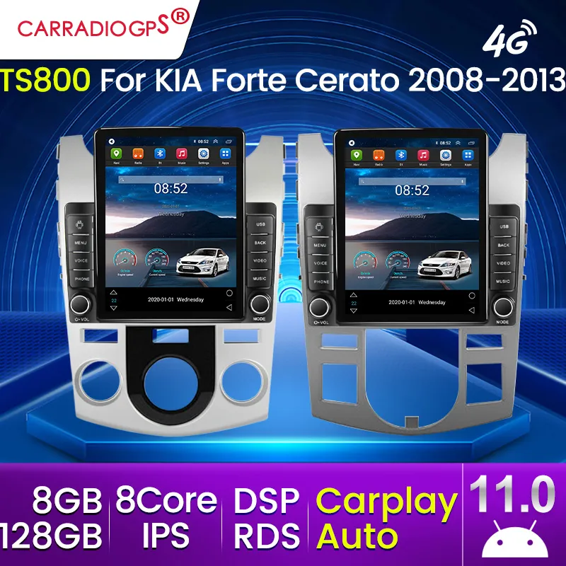 Carplay Auto Android 11 Car DVD Radio Multimedia Player Player GPS لـ KIA Cerato 2 TD 2008-2013 Unit Stereo Audio