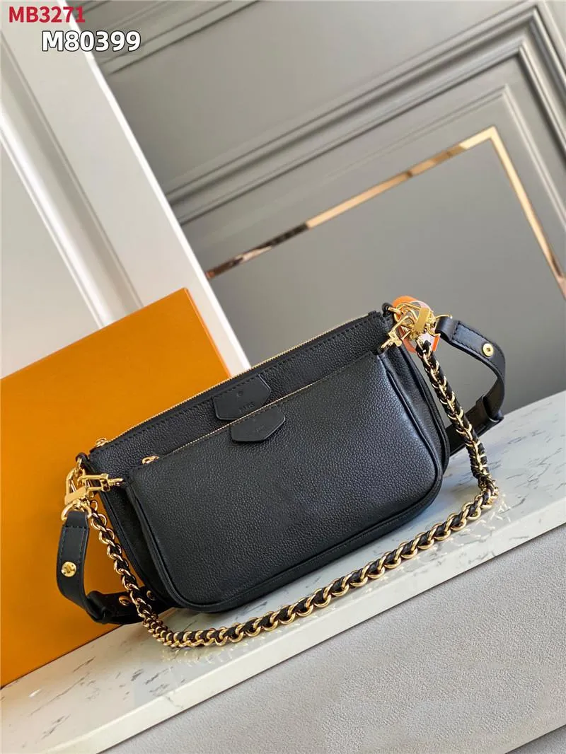 Designer Luxury Shoulder Bag Multi Pochette Bicolor Amplant M80399 Crossbody Bag Black 7A Best Quality