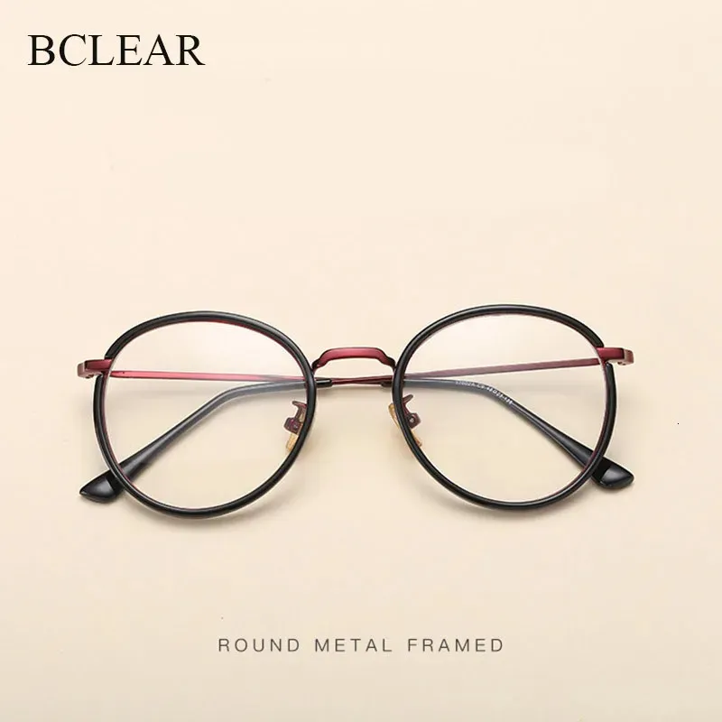 Okulary przeciwsłoneczne ramy BCLear stop TR90 okulary rama mężczyźni Ultralight Women Vintage okrągłe okulary recepty retro optyczne okulary 231123